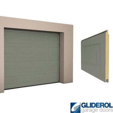 CONCRETE GREY (RAL7023) Georgian woodgrain Sectional Garage Door
