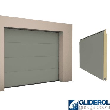 CONCRETE GREY (RAL7023) L-Rib smooth Sectional Garage Door