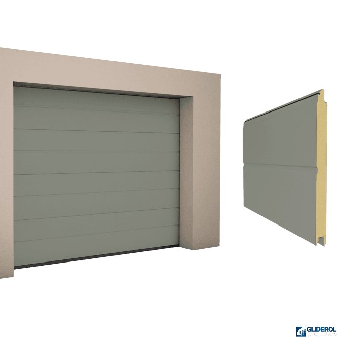 Gliderol CONCRETE GREY (RAL7023) M-Rib woodgrain Sectional Garage Door