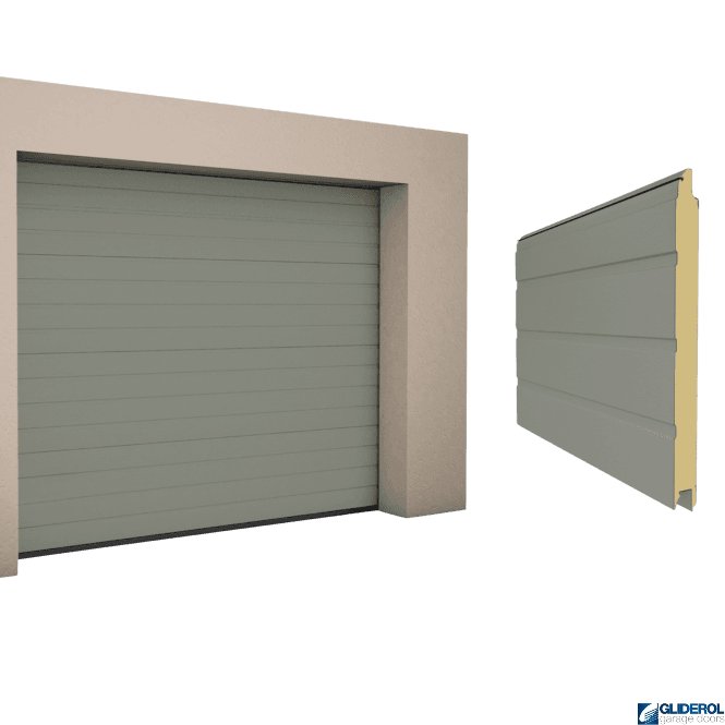 Gliderol CONCRETE GREY (RAL7023) S-Rib woodgrain Sectional Garage Door