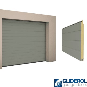 CONCRETE GREY (RAL7023) S-Rib woodgrain Sectional Garage Door