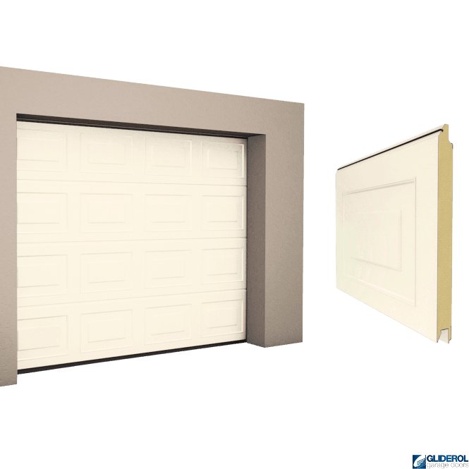 Gliderol CREAM (RAL9001) Georgian woodgrain Sectional Garage Door