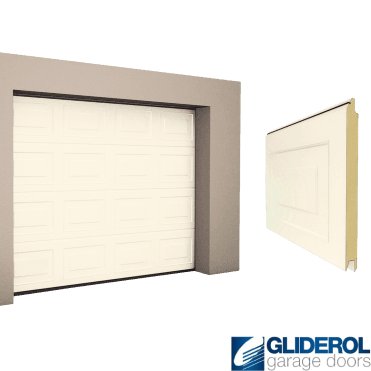 CREAM (RAL9001) Georgian woodgrain Sectional Garage Door