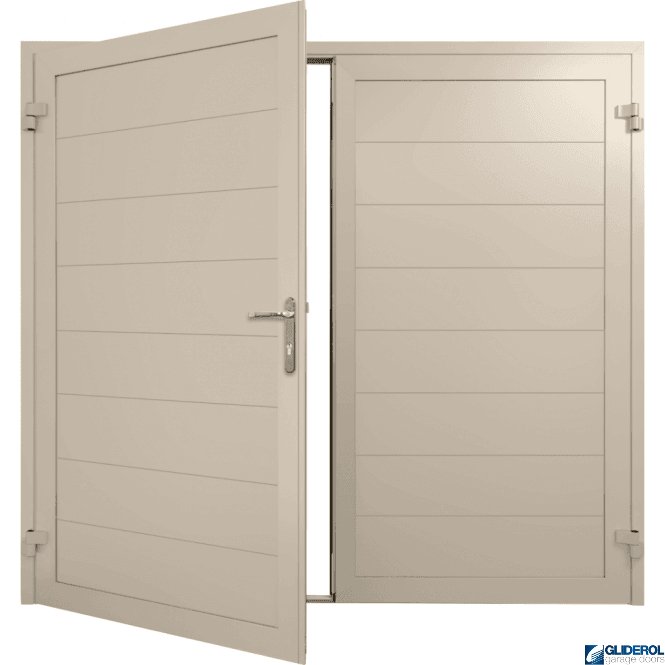 Gliderol CREAM (RAL9001) Insulated Horizontal Medium Rib Side Hinged Garage Door