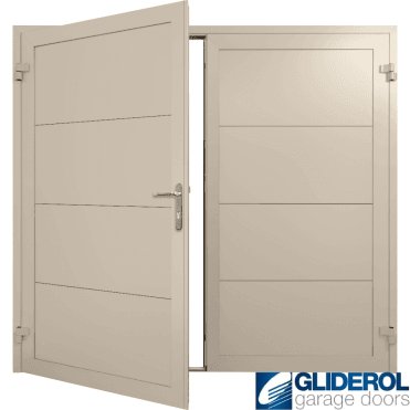 CREAM (RAL9001) Insulated Horizontal Wide Rib Side Hinged Garage Door