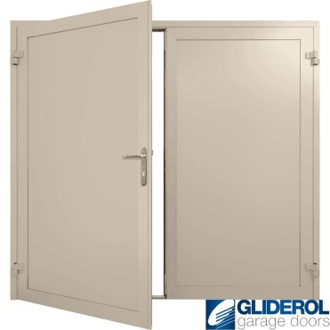 CREAM (RAL9001) Insulated Solid Rib Side Hinged Garage Door