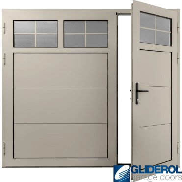 CREAM (RAL9001) Insulated Traditional Horizontal Wide Rib Side Hinged Garage Door (1/3)