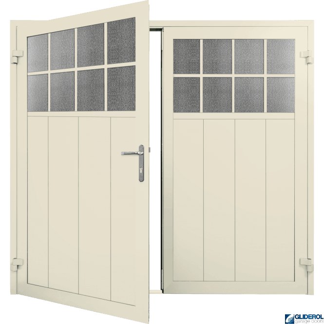 Gliderol CREAM (RAL9001) Insulated Traditional Vertical Medium Rib Side Hinged Garage Door