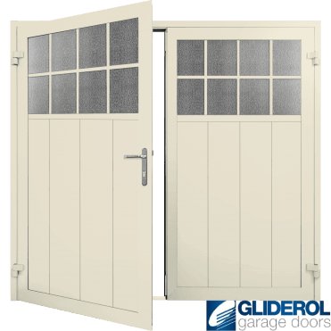 CREAM (RAL9001) Insulated Traditional Vertical Medium Rib Side Hinged Garage Door