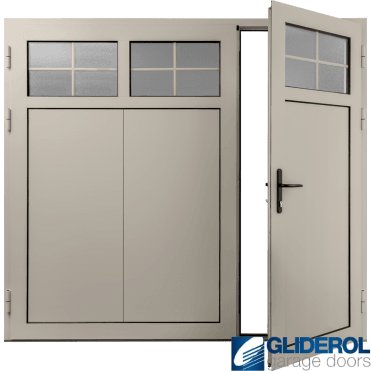 CREAM (RAL9001) Insulated Traditional Vertical Wide Rib Side Hinged Garage Door (1/3)