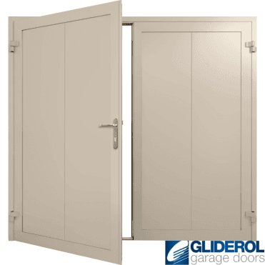 CREAM (RAL9001) Insulated Vertical Wide Rib Side Hinged Garage Door