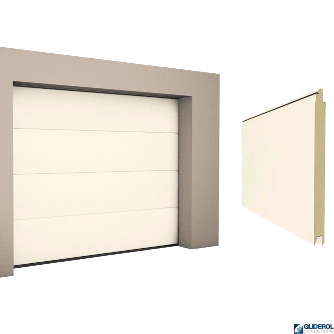 Gliderol CREAM (RAL9001) L-Rib smooth Sectional Garage Door