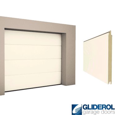 CREAM (RAL9001) L-Rib smooth Sectional Garage Door