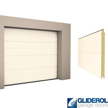 CREAM (RAL9001) M-Rib woodgrain Sectional Garage Door