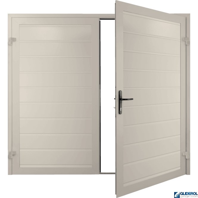 Gliderol CREAM (RAL9001) Premium Horizontal Medium Rib (non-insulated) Side Hinged Garage Door