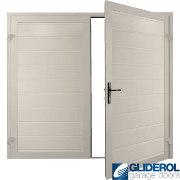 CREAM (RAL9001) Premium Horizontal Medium Rib (non-insulated) Side Hinged Garage Door