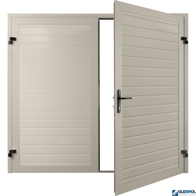 Gliderol CREAM (RAL9001) Premium Horizontal Standard Rib (non-insulated) Side Hinged Garage Door