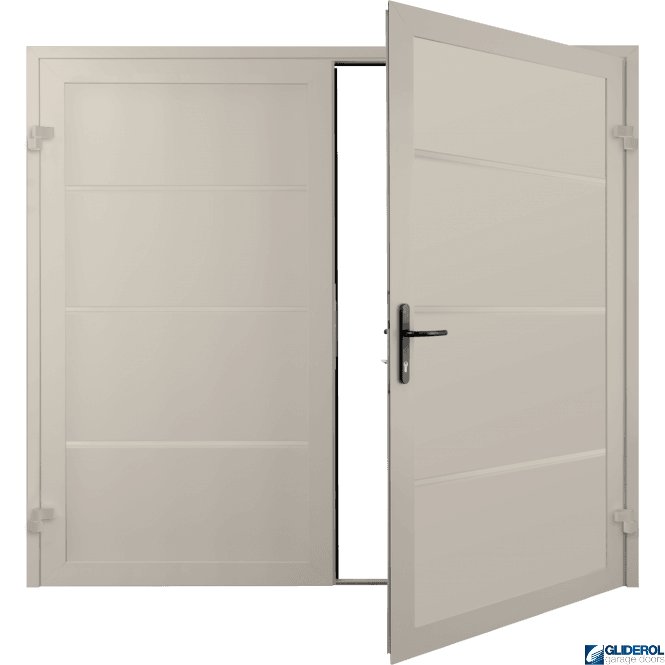 Gliderol CREAM (RAL9001) Premium Horizontal Wide Rib (non-insulated) Side Hinged Garage Door