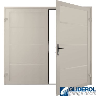 CREAM (RAL9001) Premium Horizontal Wide Rib (non-insulated) Side Hinged Garage Door