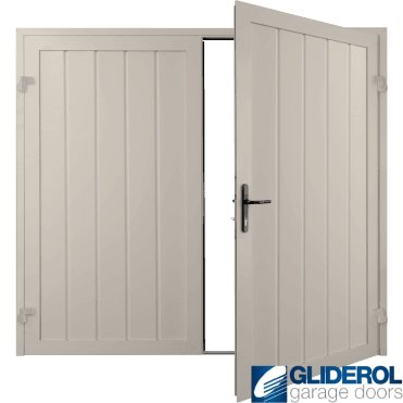 CREAM (RAL9001) Premium Vertical Medium Rib (non-insulated) Side Hinged Garage Door