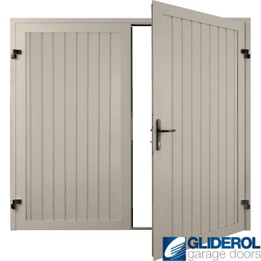 CREAM (RAL9001) Premium Vertical Standard Rib (non-insulated) Side Hinged Garage Door