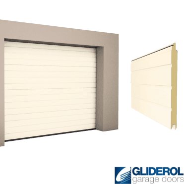 CREAM (RAL9001) S-Rib woodgrain Sectional Garage Door