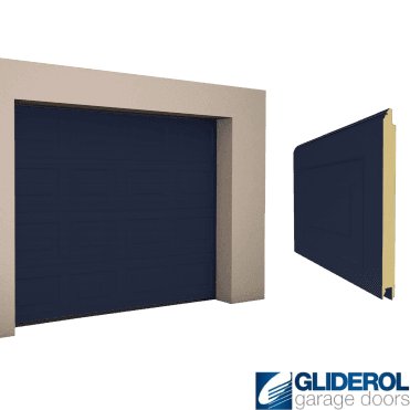 DARK BLUE (RAL5011) Georgian woodgrain Sectional Garage Door