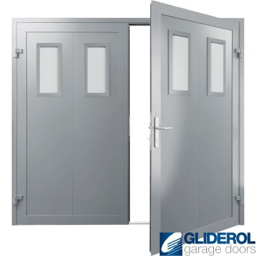 DUSTY-GREY (RAL7037) Insulated Bradford Side Hinged Garage Door