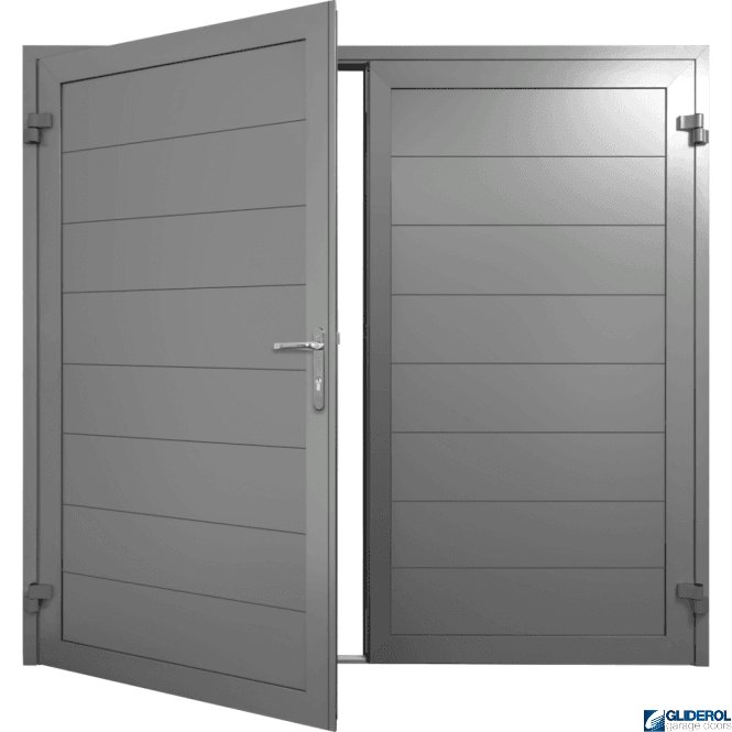 Gliderol DUSTY-GREY (RAL7037) Insulated Horizontal Medium Rib Side Hinged Garage Door