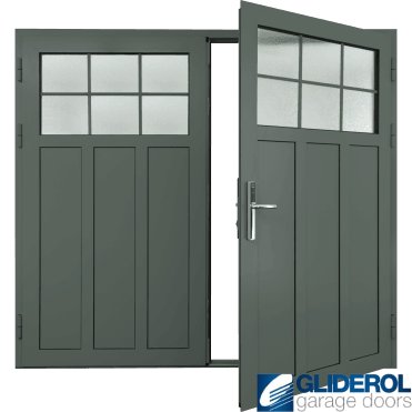 DUSTY-GREY (RAL7037) Insulated Kingsbury Side Hinged Garage Door