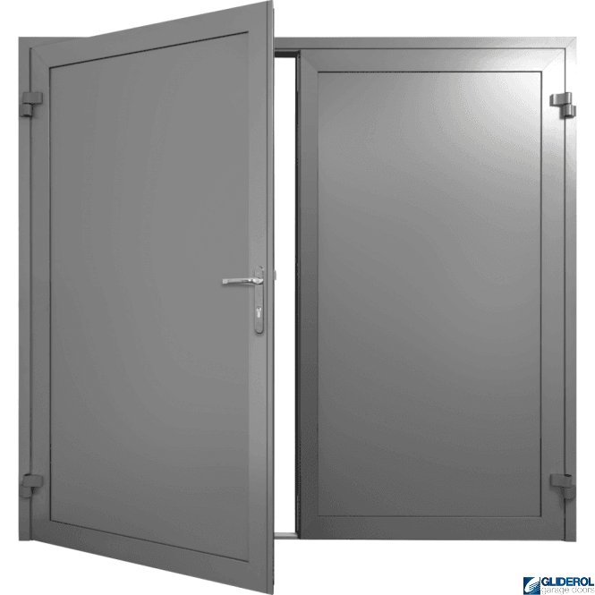 Gliderol DUSTY-GREY (RAL7037) Insulated Solid Rib Side Hinged Garage Door