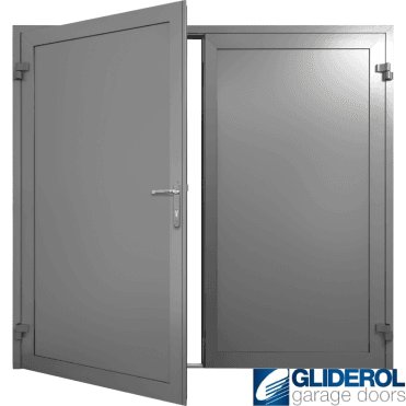 DUSTY-GREY (RAL7037) Insulated Solid Rib Side Hinged Garage Door