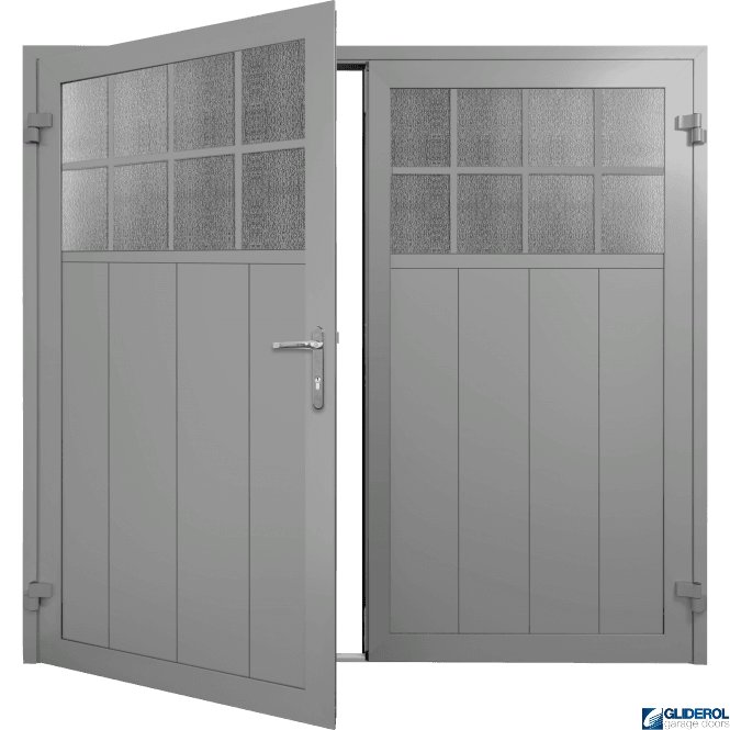 Gliderol DUSTY-GREY (RAL7037) Insulated Traditional Vertical Medium Rib Side Hinged Garage Door