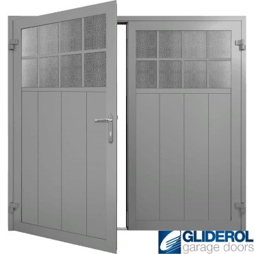 DUSTY-GREY (RAL7037) Insulated Traditional Vertical Medium Rib Side Hinged Garage Door