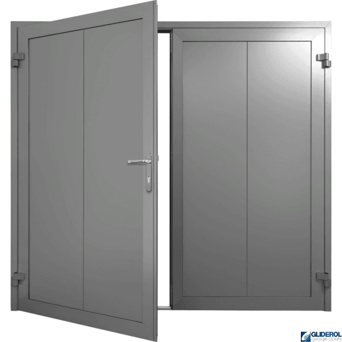 Gliderol DUSTY-GREY (RAL7037) Insulated Vertical Wide Rib Side Hinged Garage Door