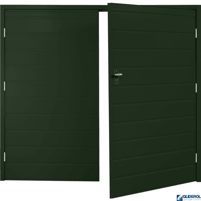 Gliderol FIR GREEN (RAL6009) Budget Horizontal Medium Rib Side Hinged Garage Door