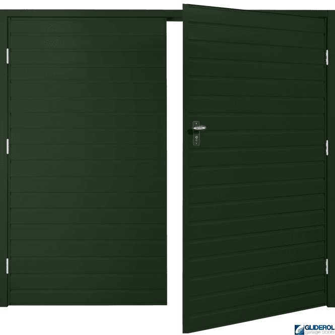 Gliderol FIR GREEN (RAL6009) Budget Horizontal Standard Rib Side Hinged Garage Door
