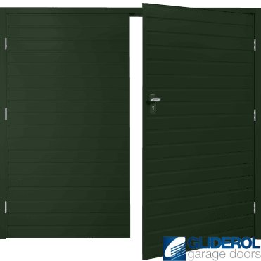 FIR GREEN (RAL6009) Budget Horizontal Standard Rib Side Hinged Garage Door
