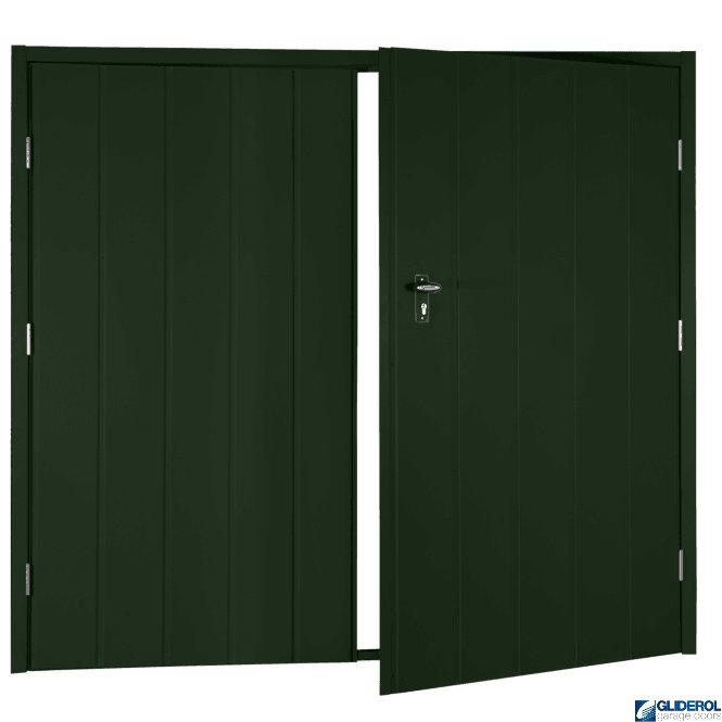 Gliderol FIR GREEN (RAL6009) Budget Vertical Medium Rib Side Hinged Garage Door