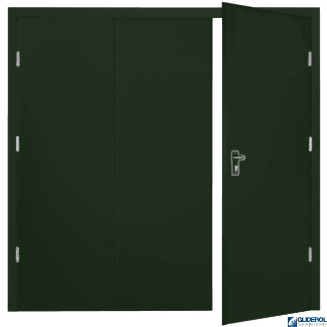 Gliderol FIR GREEN (RAL6009) Budget Vertical Wide Rib Side Hinged Garage Door