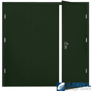 FIR GREEN (RAL6009) Budget Vertical Wide Rib Side Hinged Garage Door