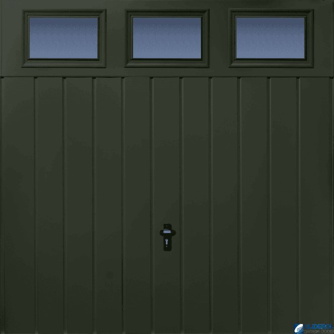 Gliderol FIR-GREEN (RAL6009) Chester Vertical Medium Rib with Windows