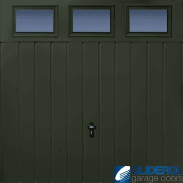 FIR-GREEN (RAL6009) Chester Vertical Medium Rib with Windows
