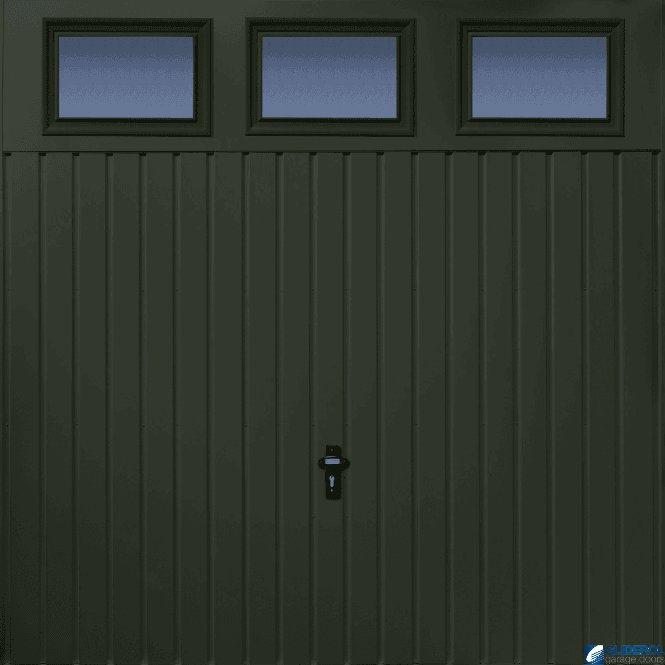 Gliderol FIR-GREEN (RAL6009) Chester Vertical Standard Rib with Windows