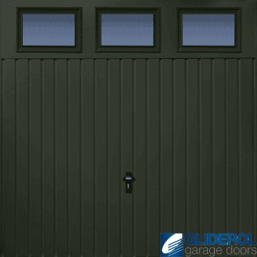 FIR-GREEN (RAL6009) Chester Vertical Standard Rib with Windows