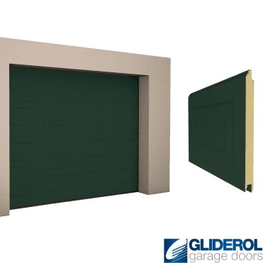FIR GREEN (RAL6009) Georgian woodgrain Sectional Garage Door