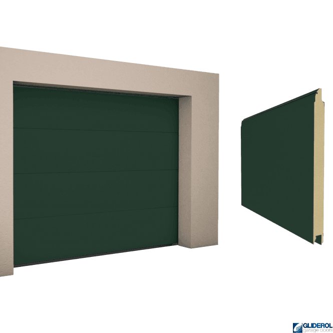 Gliderol FIR GREEN (RAL6009) L-Rib smooth Sectional Garage Door