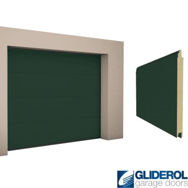 FIR GREEN (RAL6009) L-Rib smooth Sectional Garage Door