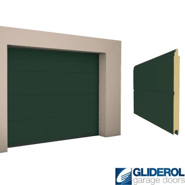 FIR GREEN (RAL6009) M-Rib woodgrain Sectional Garage Door