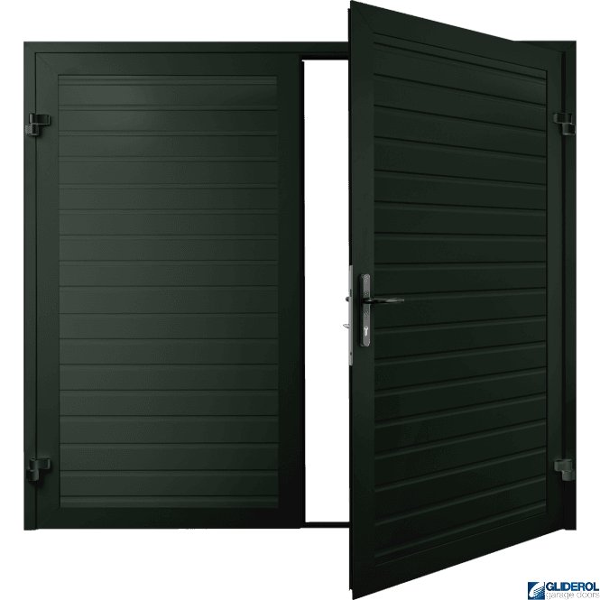 Gliderol FIR GREEN (RAL6009) Premium Horizontal Standard Rib (non-insulated) Side Hinged Garage Door